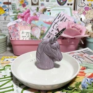 Purple Unicorn Believe Trinket Ring Holder Jewelry Dish By La Casa Bella Decor